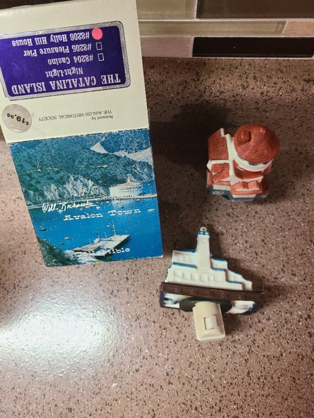 VTG The Pier & Holly Hill House Night Light Catalina Island Will Richards Avalon